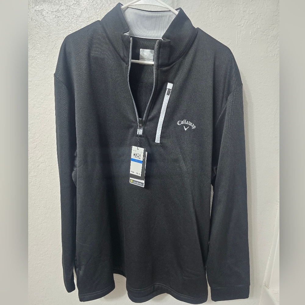 Callaway Black and White Quarter-Zip Pullover